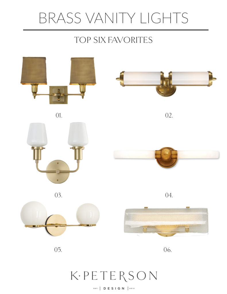 brass vanity bathroom lighting