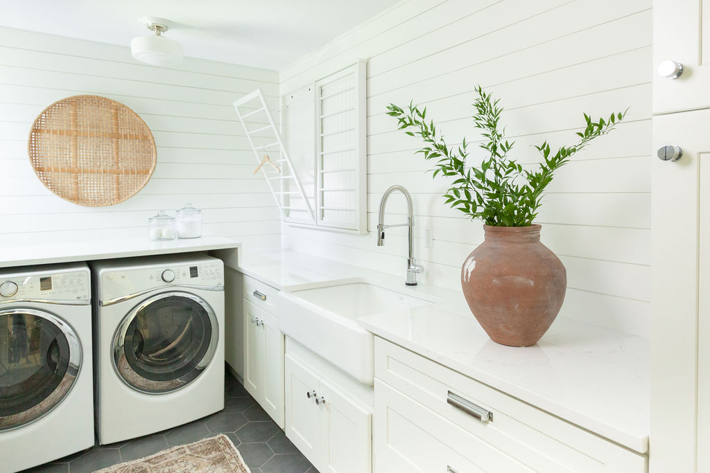 bright and airy laundry room