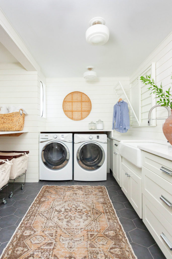 vintage rug laundry room