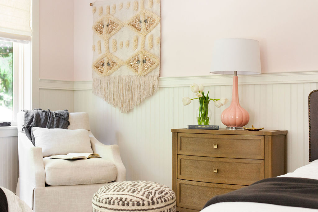 reading corner in tween girls' bedroom